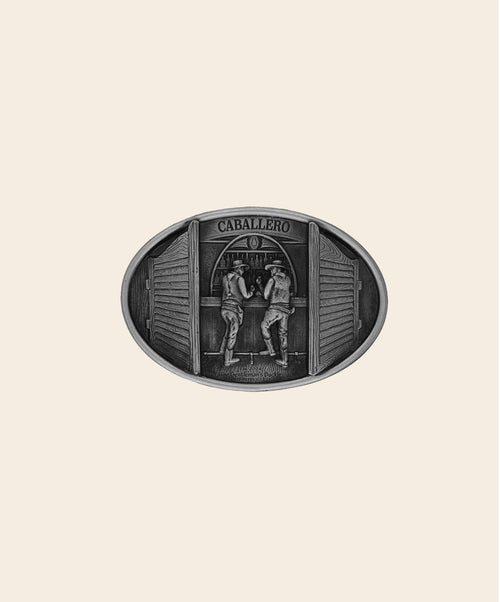 Face of Caballero Bar Buckle in solid pewter.