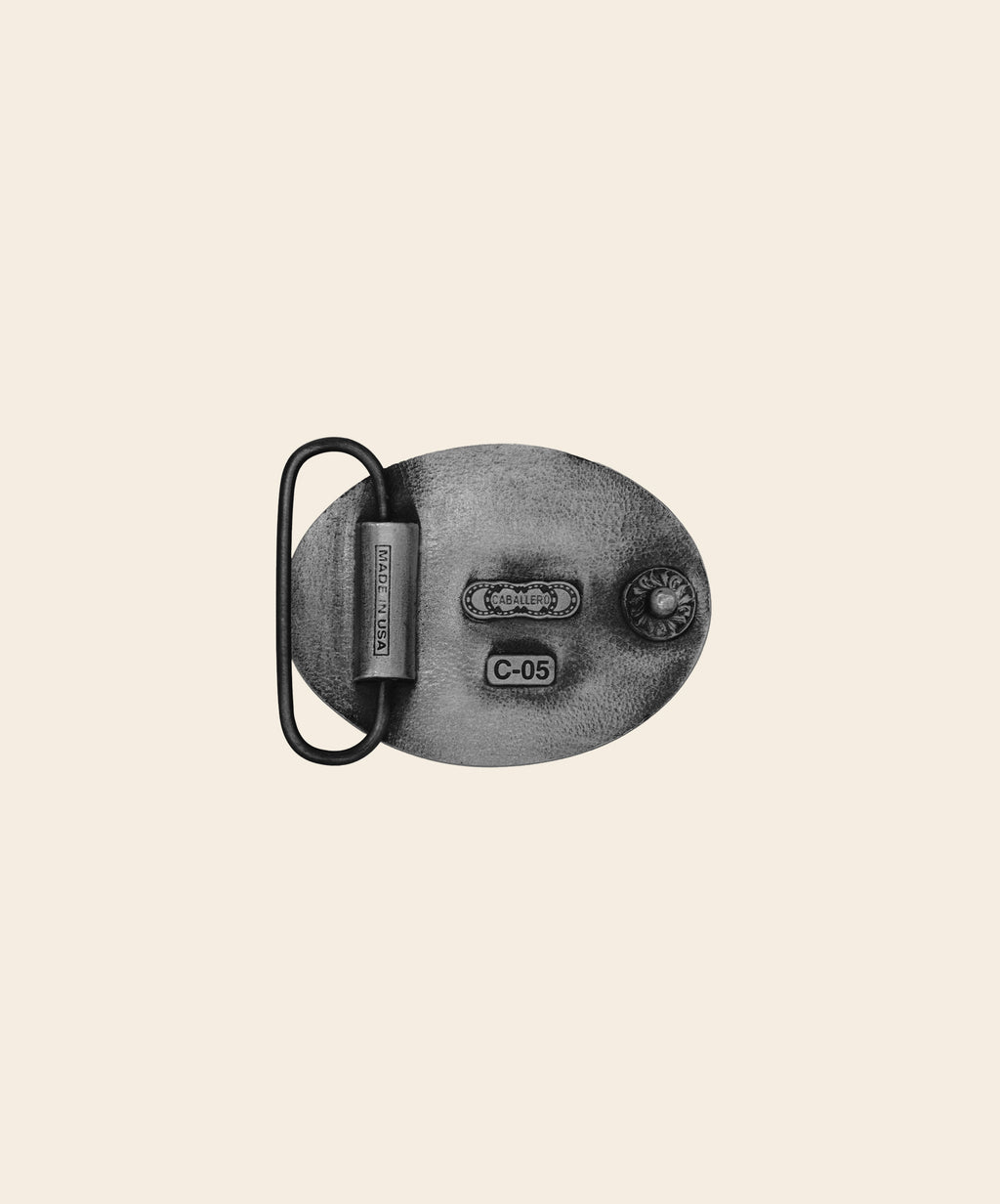 Back of Sheriff Belt Buckle in solid pewter