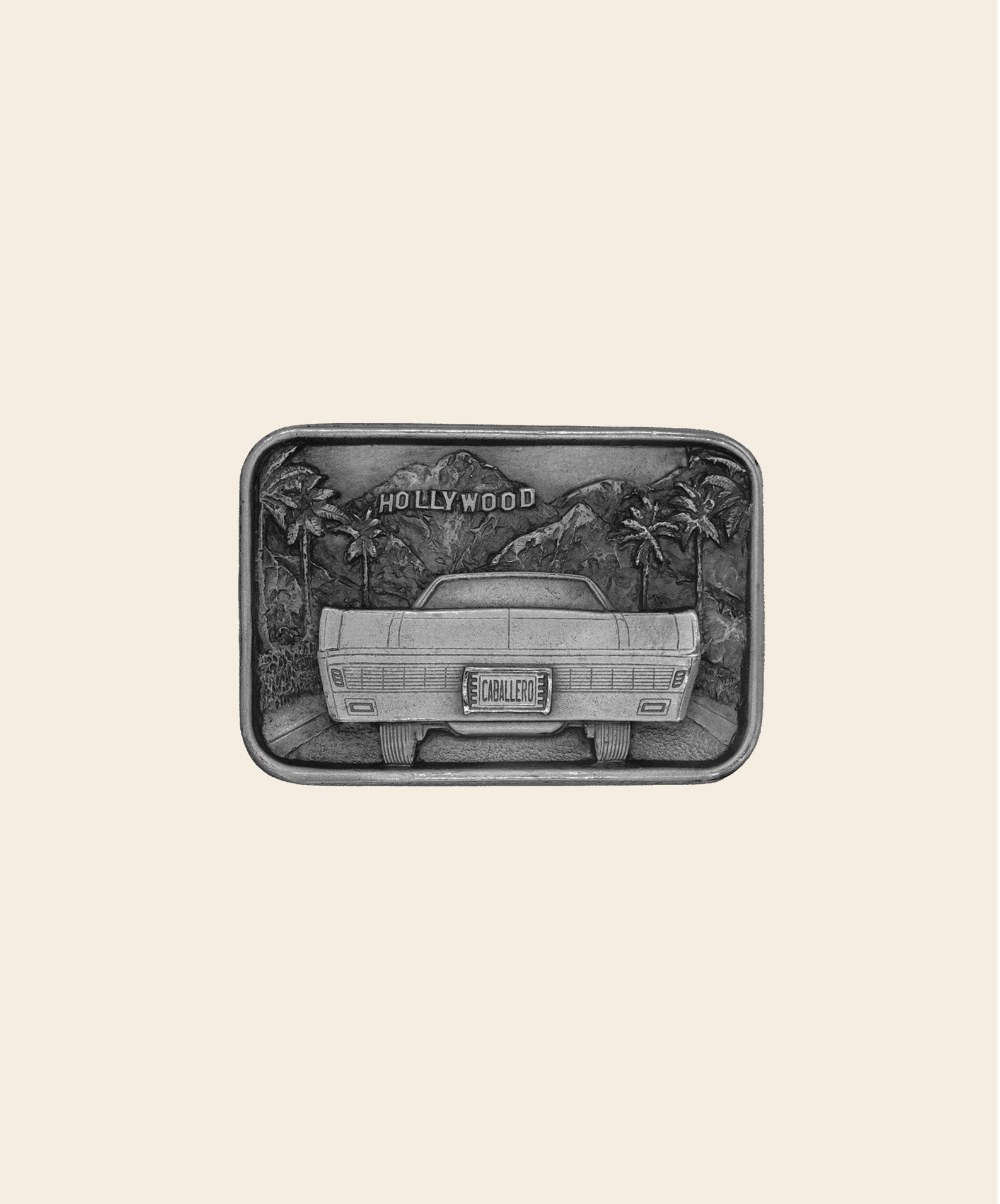 Face of Caballero Hollywood Buckle in solid pewter.